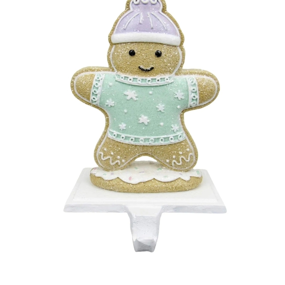 Mrs. Claus' Bakery Metal Stocking Holder Gingerbread Boy, 7"